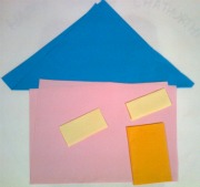 Origami house done by child at Ekadaksha Learning Center, Chennai