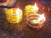 lighting diyas for Diwali 2015 at Ekadaksha learning center, chennai
