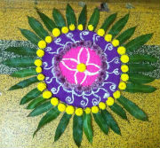 A lovely Kolam for Onam 2014 at Ekadaksha Learning Center, Chennai